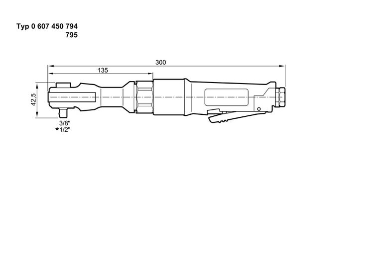 Pneumatic ratchet wrench 1/2