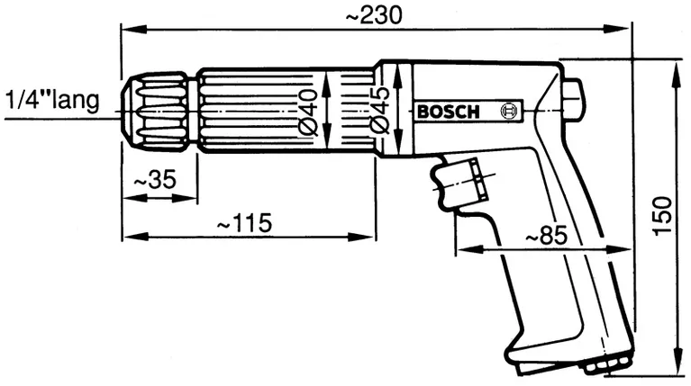 Pneumatic lockover wrench, pistol